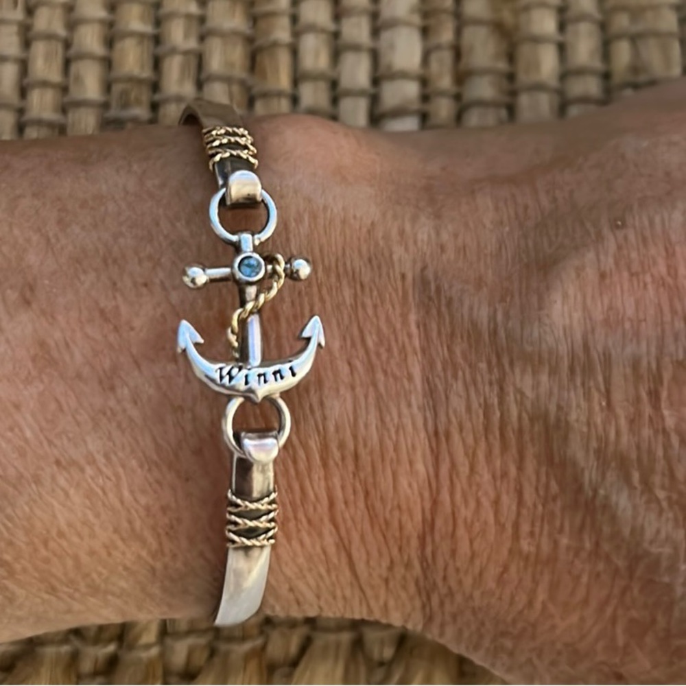 LAKE WINNIE- Lake Winnipesaukee, NH, Sterling silver and 14k Gold charm bracelet